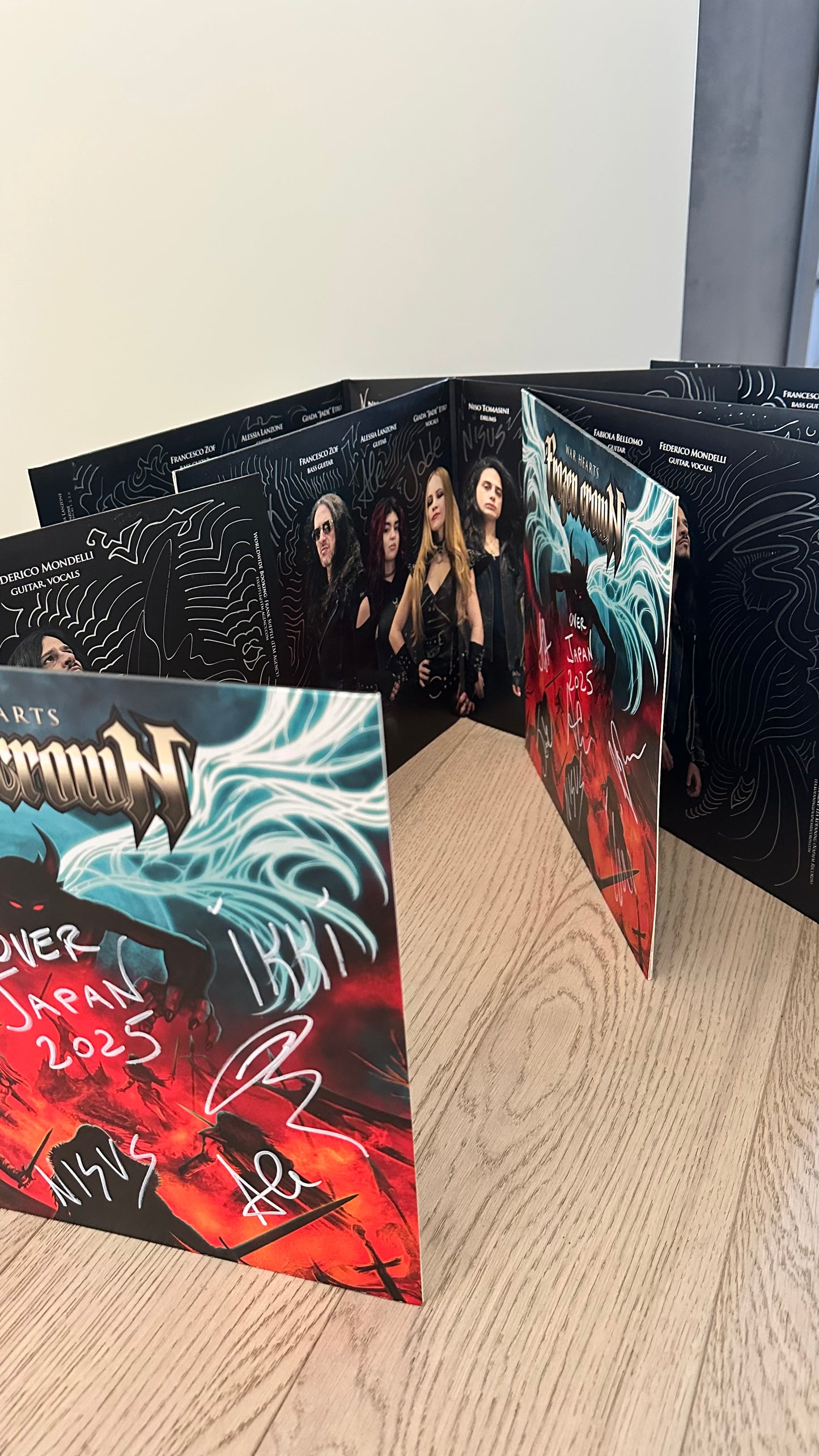 CUSTOM "War Hearts over Japan", one-of-a-kind unique Aquamarine Vinyl (signed and customized by the band members)