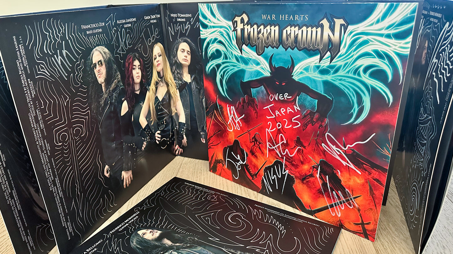 CUSTOM "War Hearts over Japan", one-of-a-kind unique Aquamarine Vinyl (signed and customized by the band members)